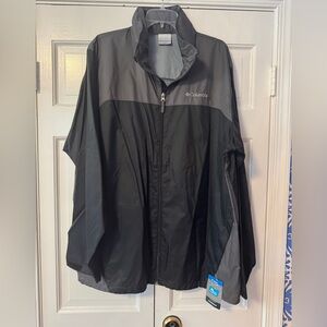 NWT Columbia Glennaker Lake Rain Jacket black/Grey. Size Men LT
